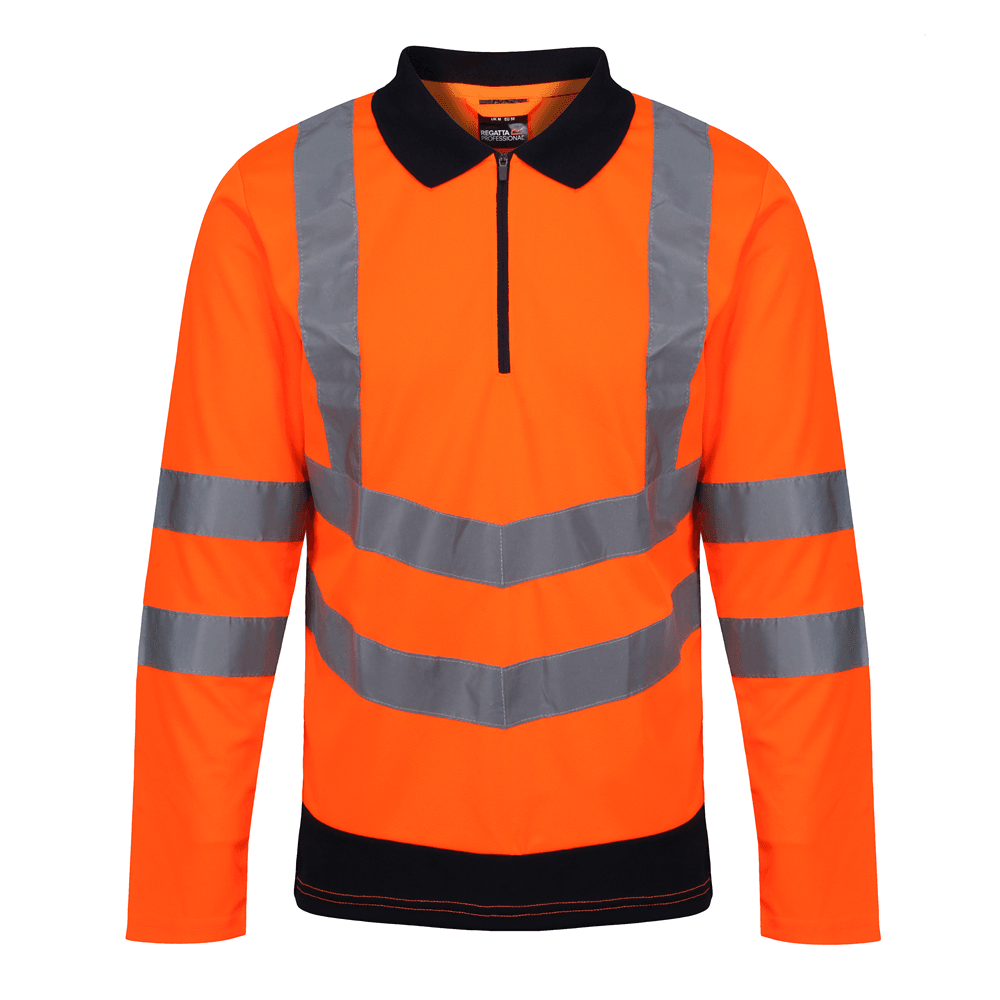 Regatta TRS192 Pro Hi-Vis Long Sleeved Polo Shirt