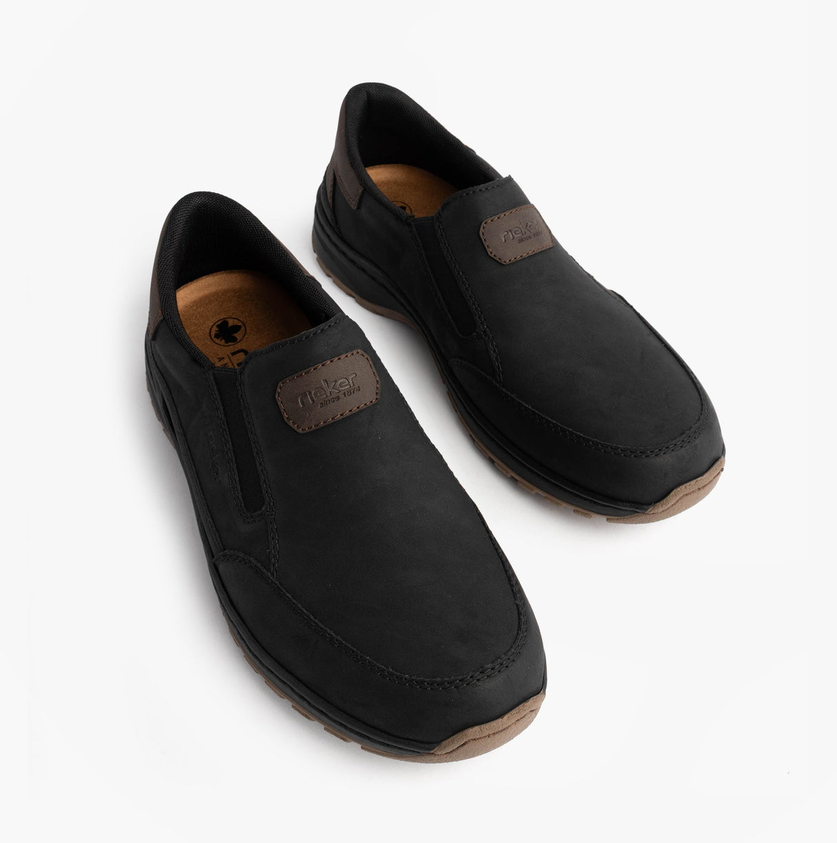 Rieker 03365-00 Mens Moccasins Slip-On Shoes Black