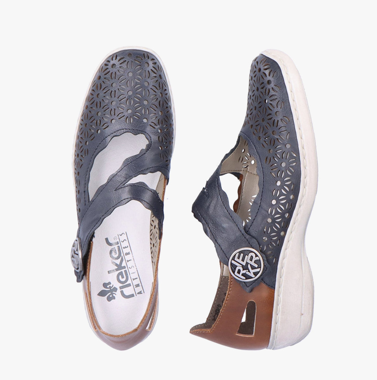 Rieker 413G4-14 Womens Shoes Blue Multi