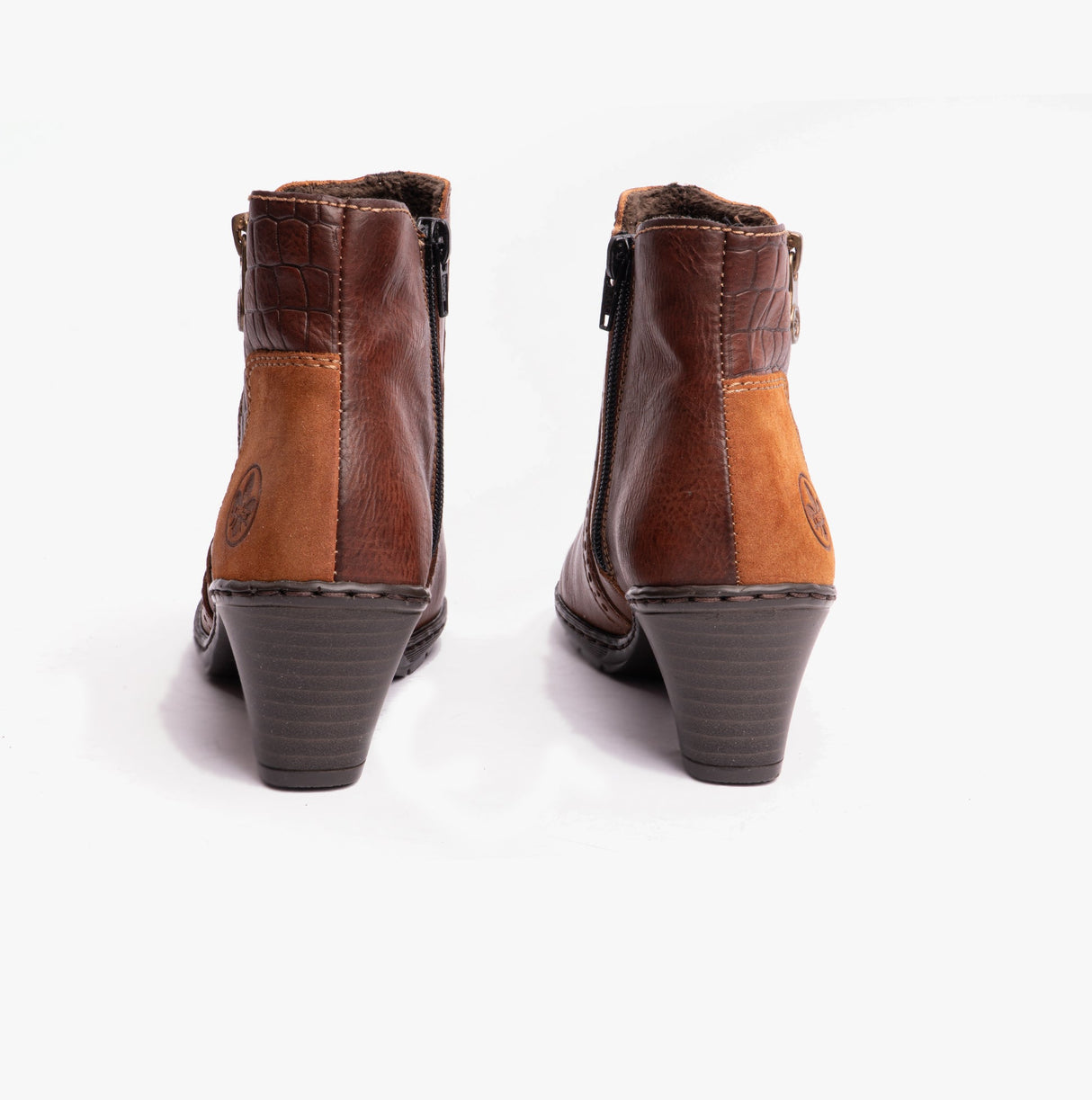 Rieker 57186-24 Womens Leather Boots Brown