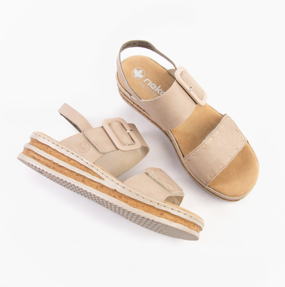 Rieker 62950-62 Womens Sandals Beige