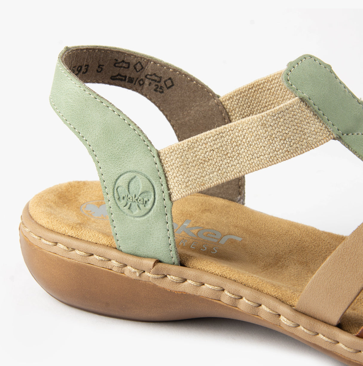 Rieker 65918-52 Womens Sandals Green Combination