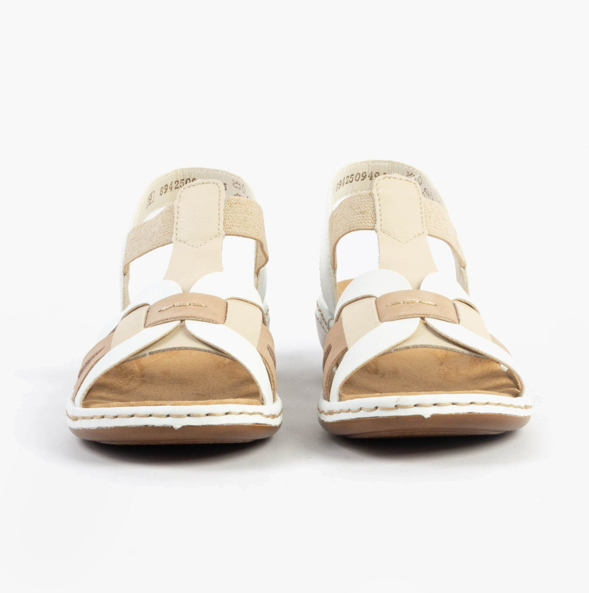 Rieker 65918-81 Womens Sandals White Combination