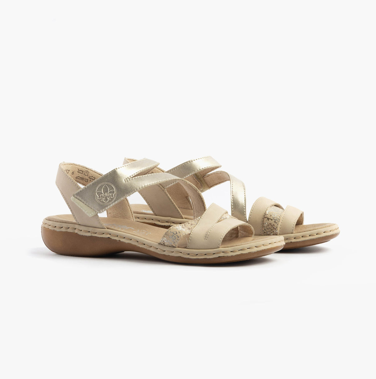 Rieker 65965-60 Womens Sandals Beige Combination