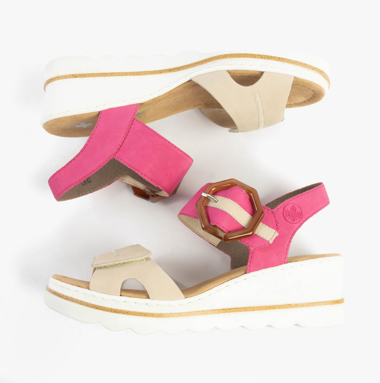 Rieker 67476-31 Womens Sandals Beige Combination