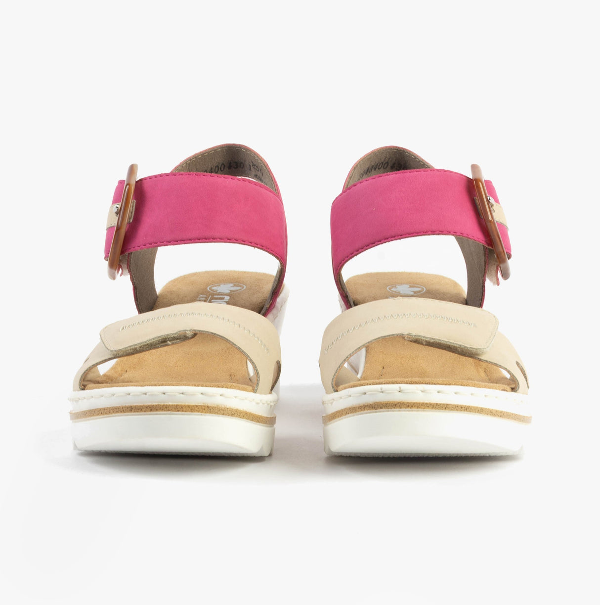 Rieker 67476-31 Womens Sandals Beige Combination