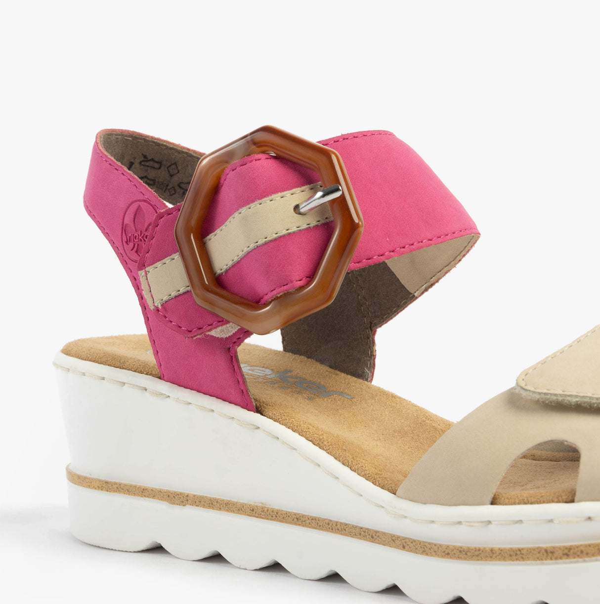 Rieker 67476-31 Womens Sandals Beige Combination