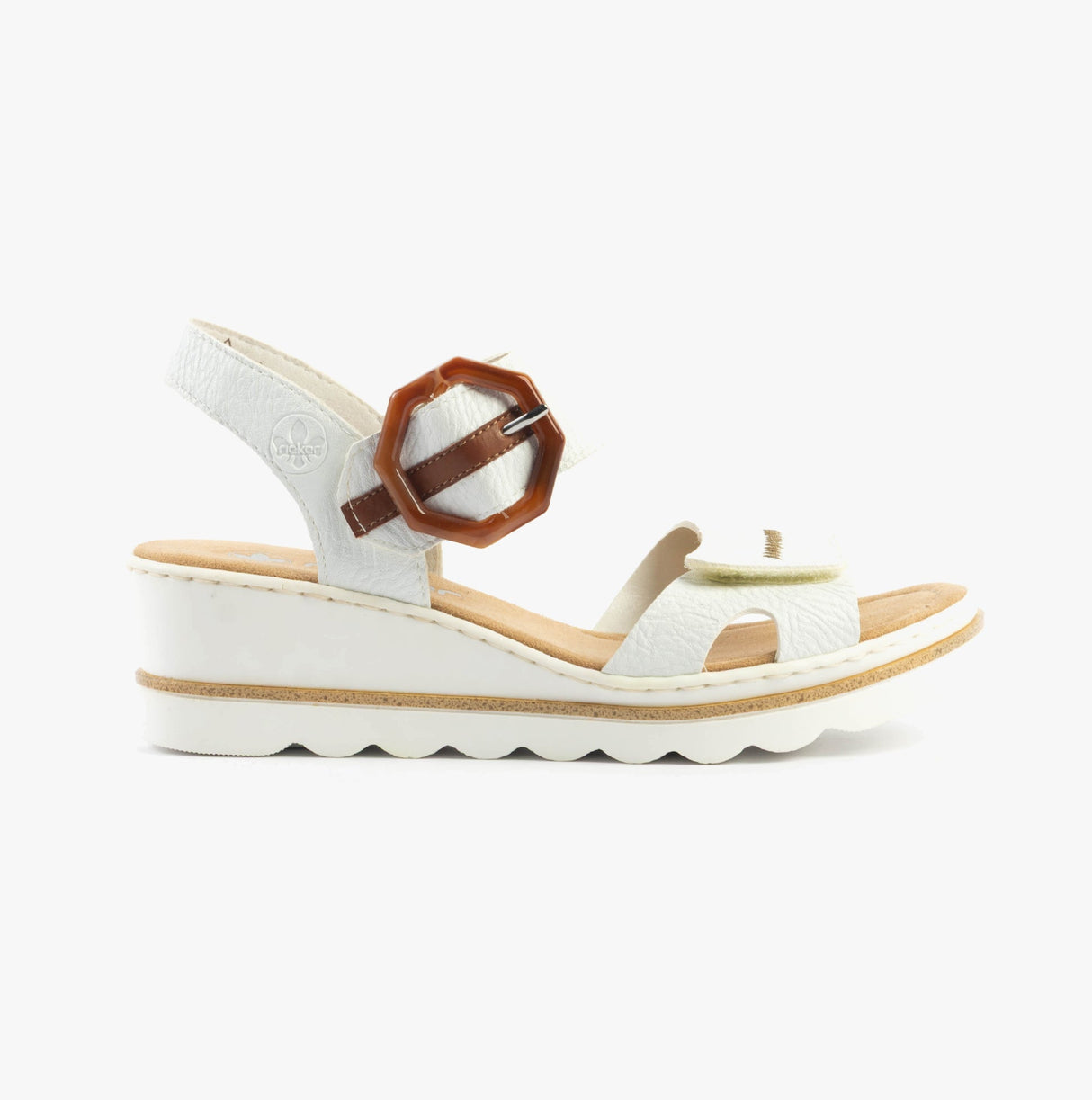 Rieker 67476-83 Womens Sandals White Combination