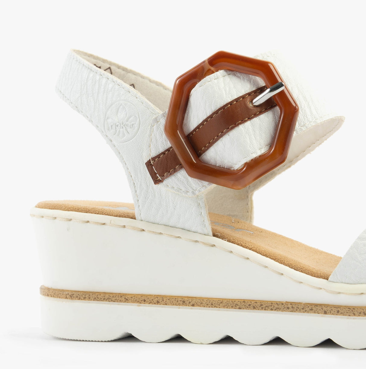 Rieker 67476-83 Womens Sandals White Combination