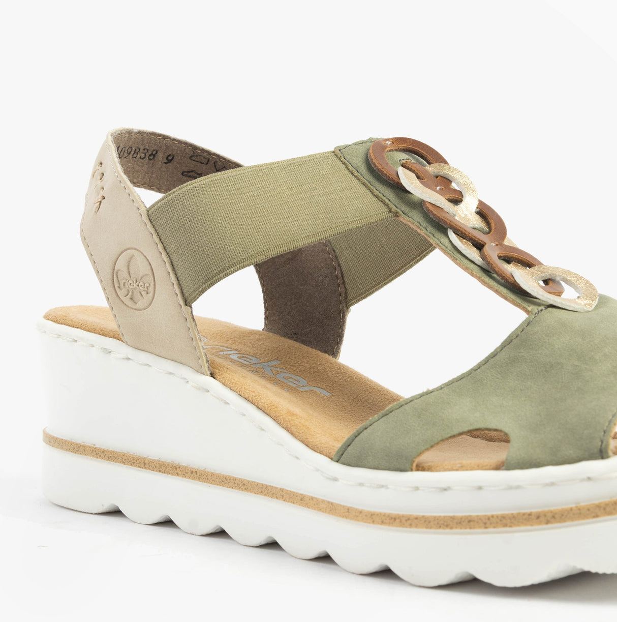 Rieker 67498-52 Womens Sandals Green Combination