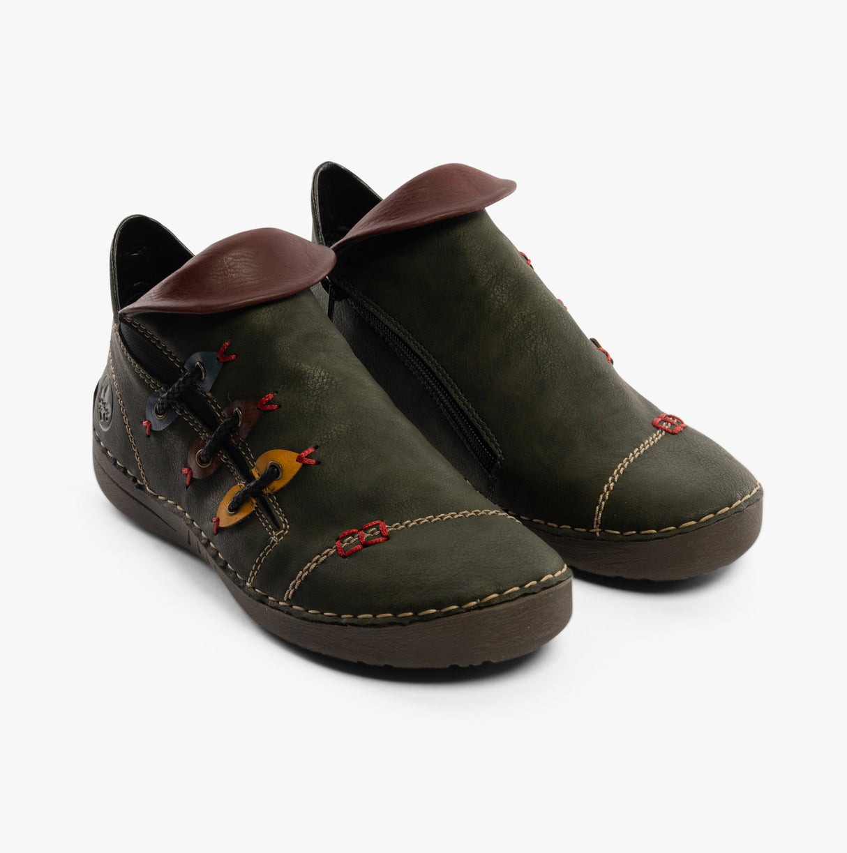 Rieker 72581-54 Womens Ankle Boots Olive