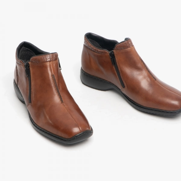 Rieker L3882-24 Womens Ankle Boots Nutmeg