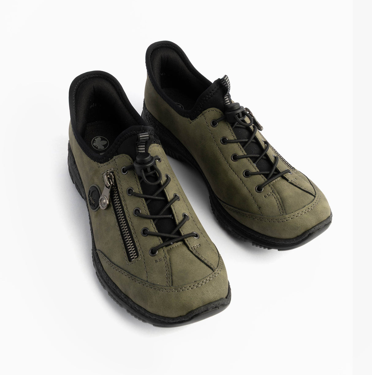 Rieker N3267-54 Nikita Womens Bungee Lace Shoes Green