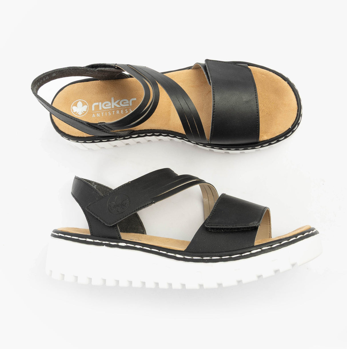Rieker V1364-00 Womens Sandals Black