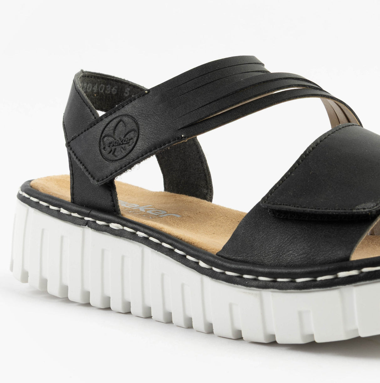 Rieker V1364-00 Womens Sandals Black