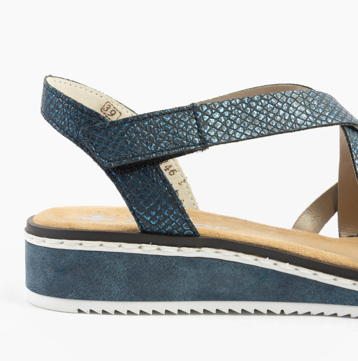 Rieker V3663-14 Womens Sandals Blue/Silver