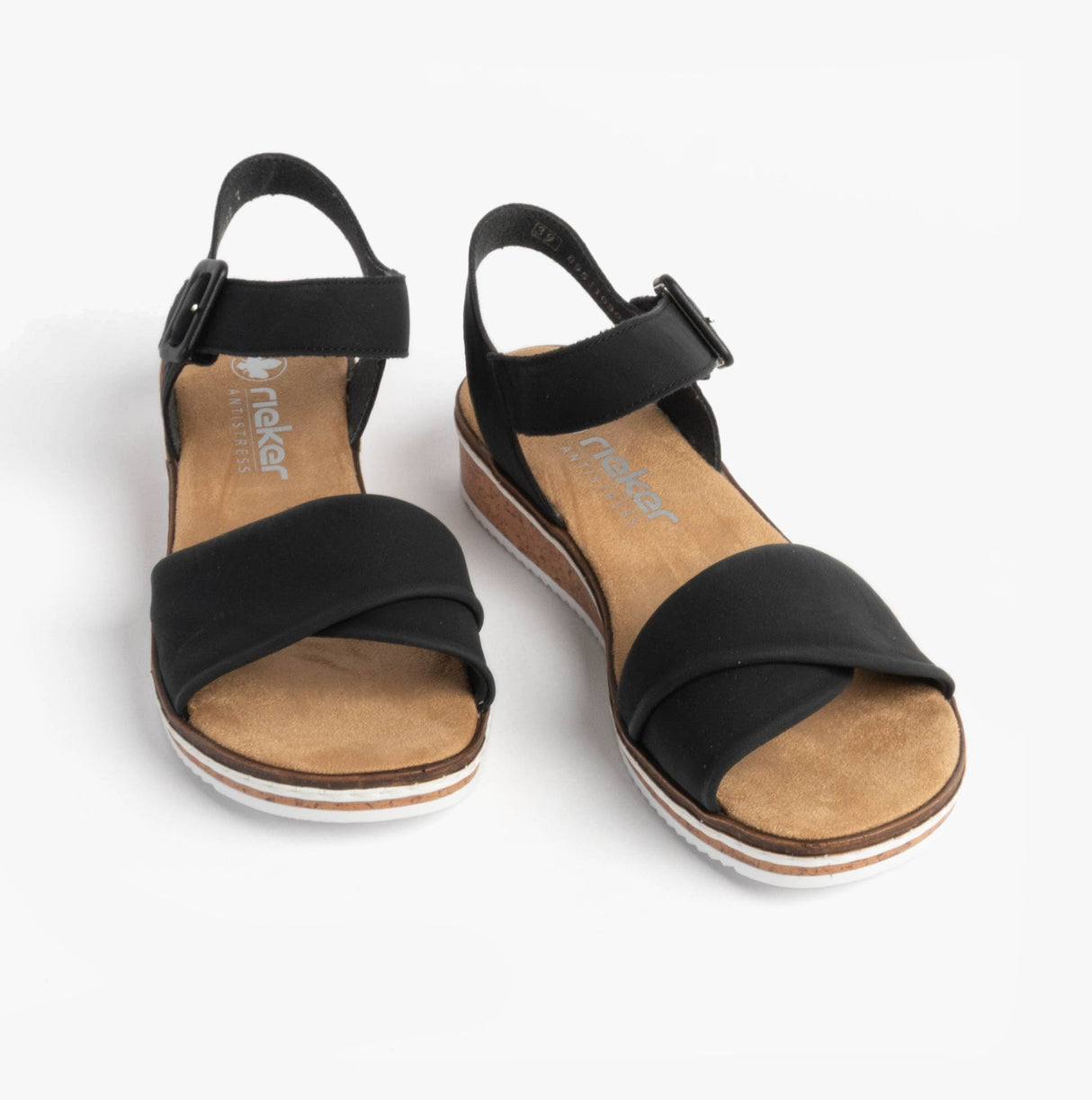 Rieker V3691-00 Womens Sandals Black