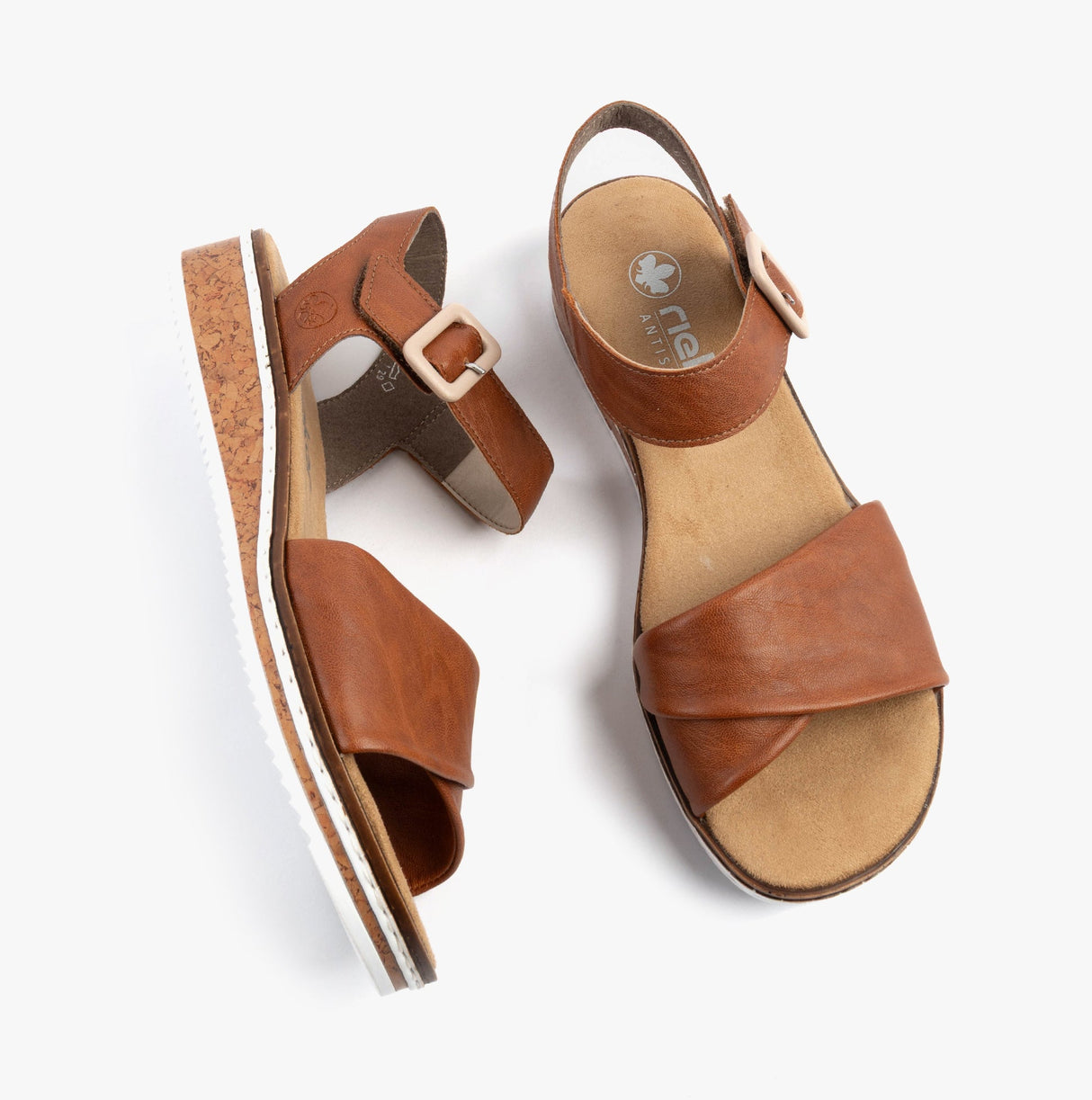 Rieker V3691-22 Womens Sandals Brown