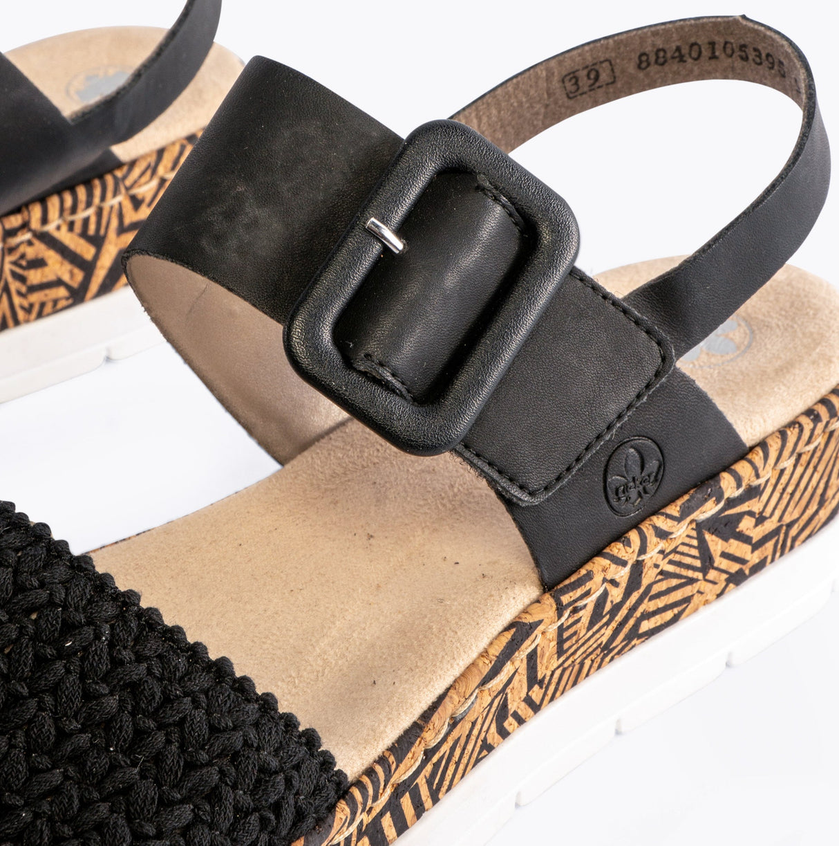 Rieker V3950-00 Womens Sandals Black