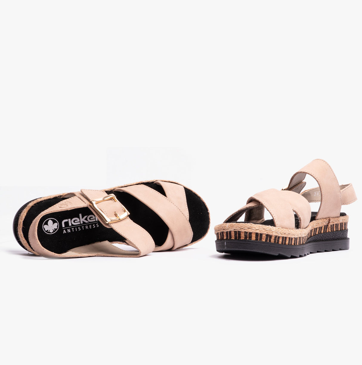 Rieker V7951-60 Womens Sandals Beige