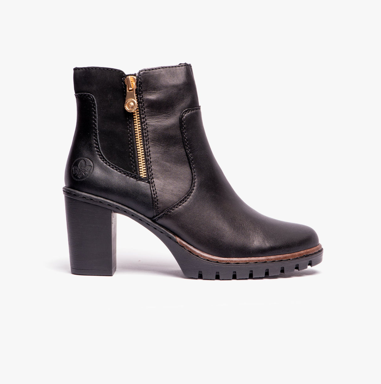Rieker Y2557-00 Womens Leather Boots Black