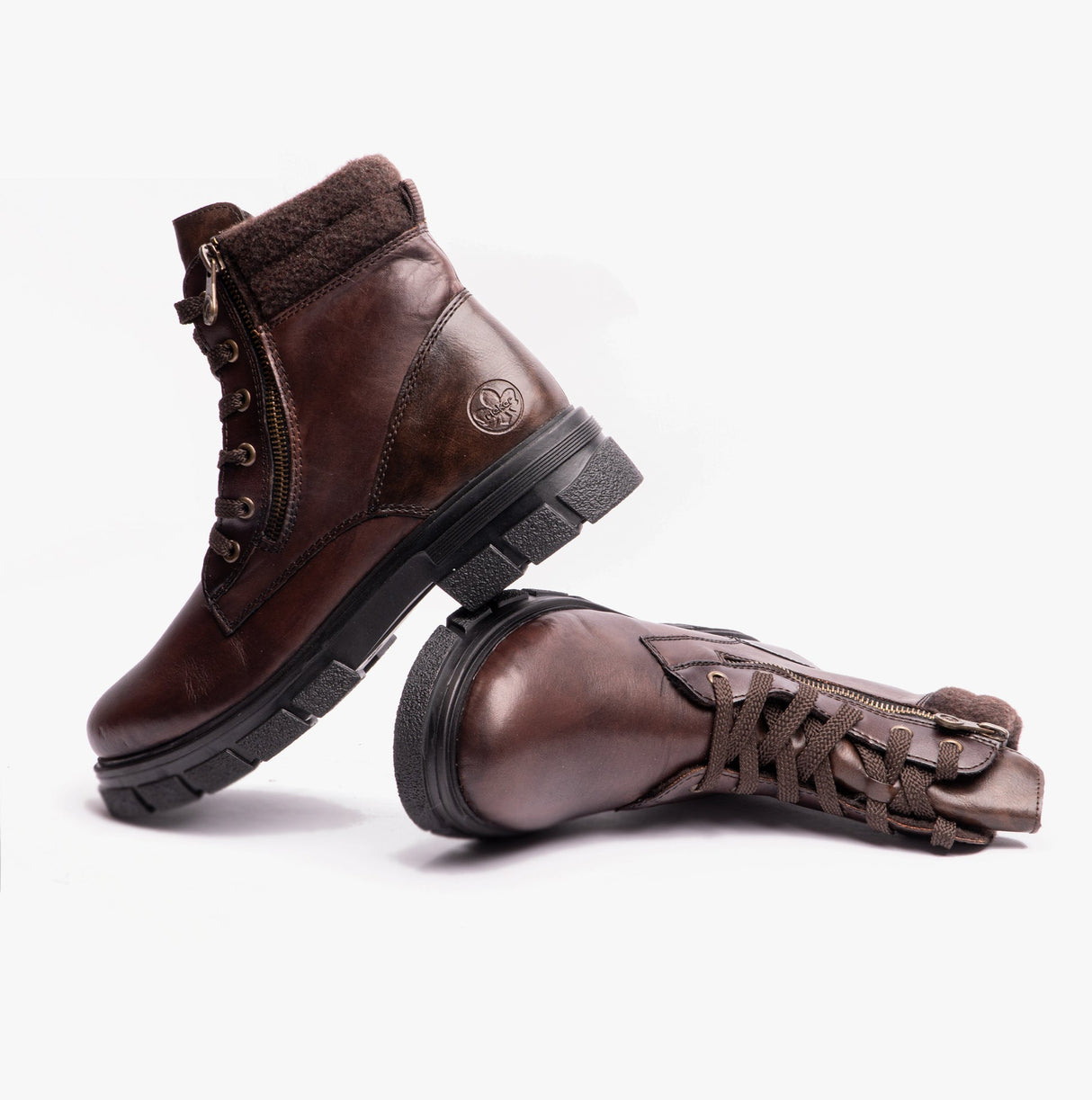 Rieker Z9103-25 Womens Leather Boots Brown