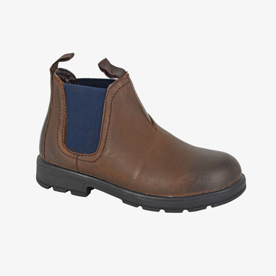 Roamers B820GB Unisex Kids Leather Chelsea Boots Waxy Brown