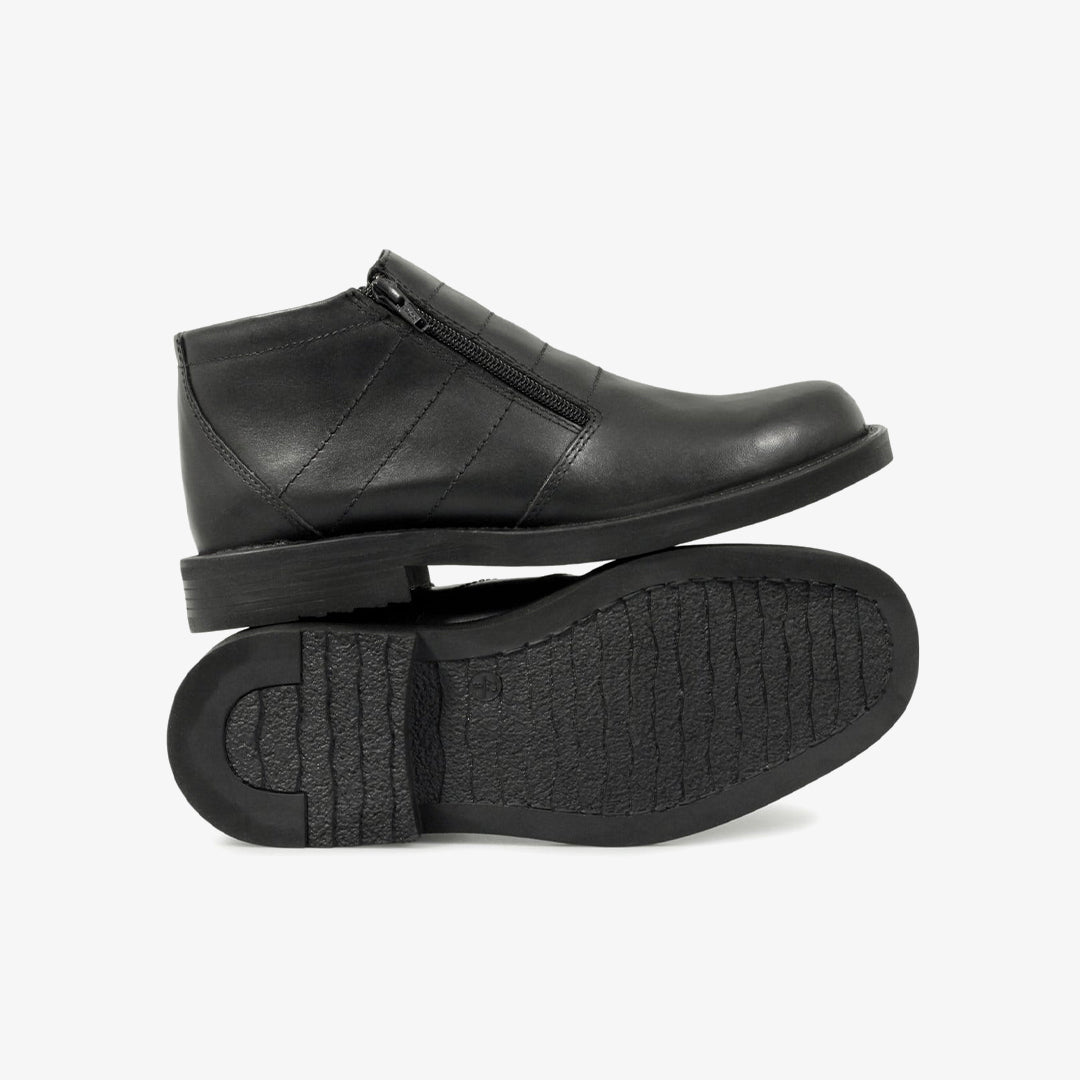 Roamers SHARK Mens Fur Lined Twin Zip Boots Black