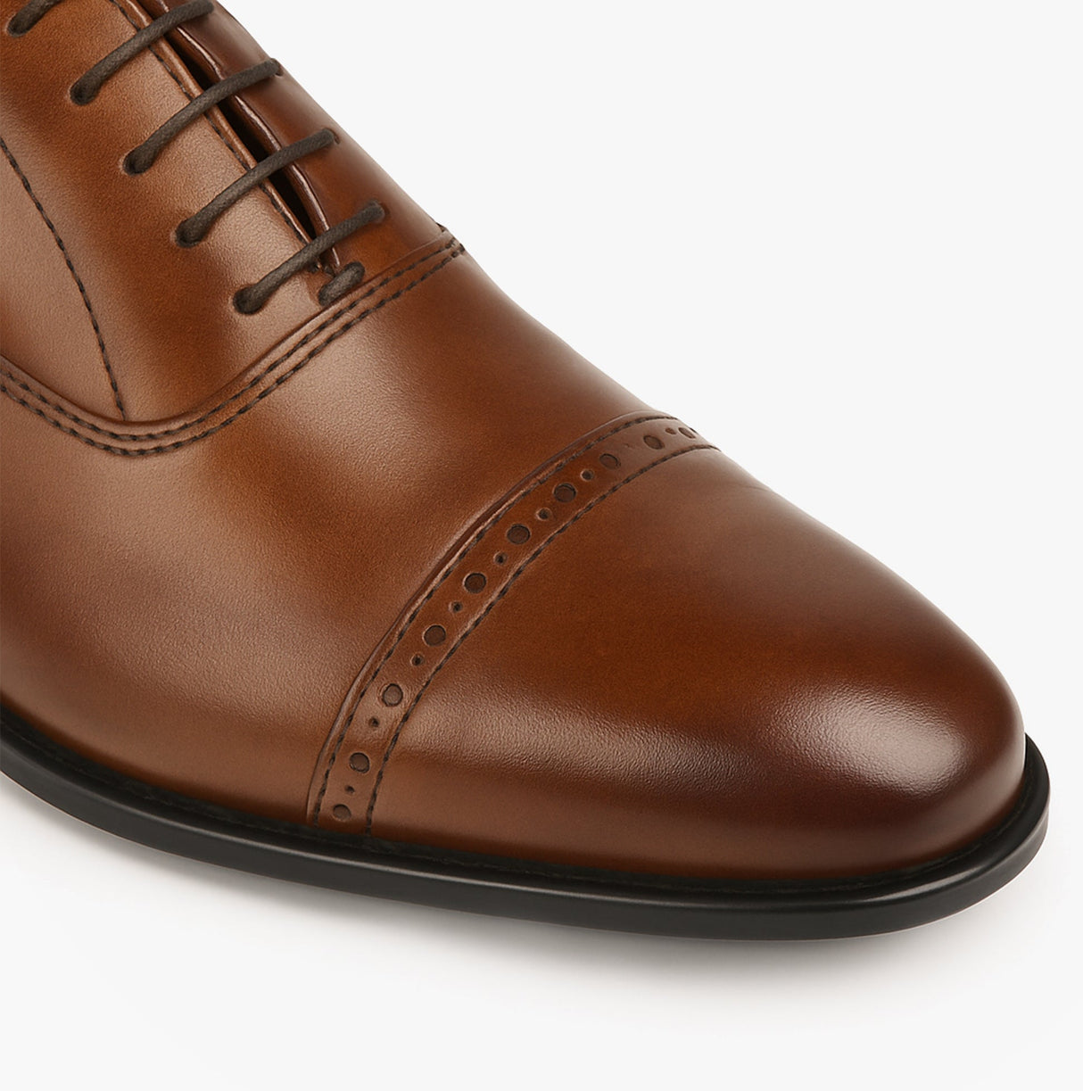 Roamers JONTY Mens Leather Oxford Semi Brogues Burnished Tan