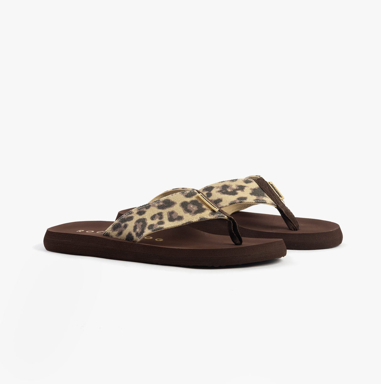 Rocket Dog ADIOS DEXTER LEOPARD Womens Flip Flops Tan
