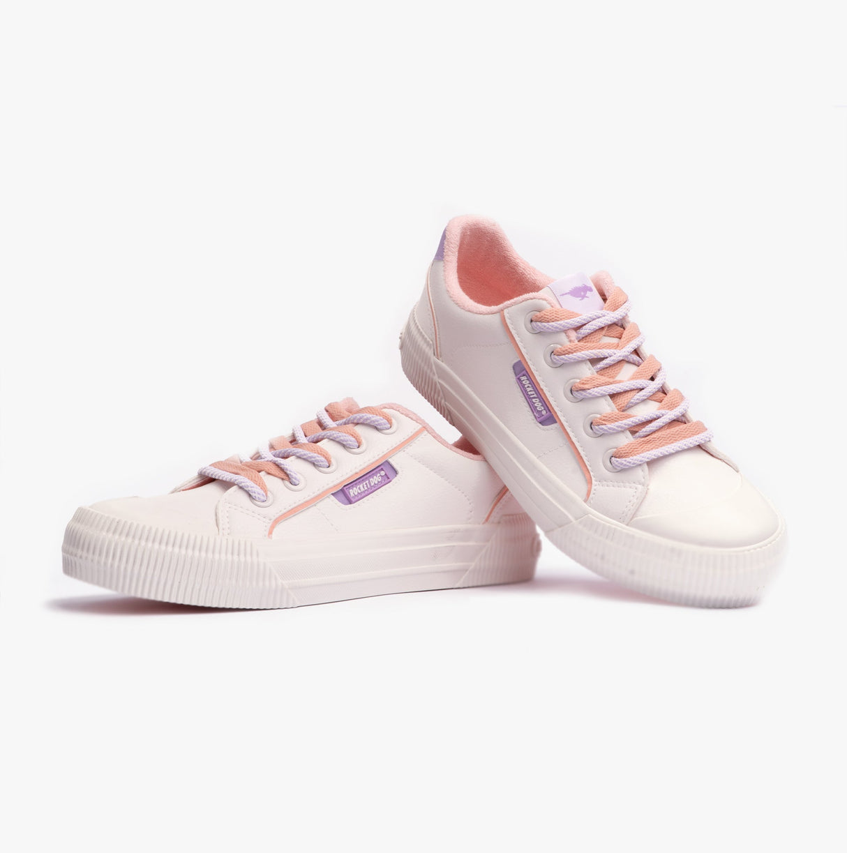 Rocket Dog CHEERY 80s Womens Trainers White/Lavender