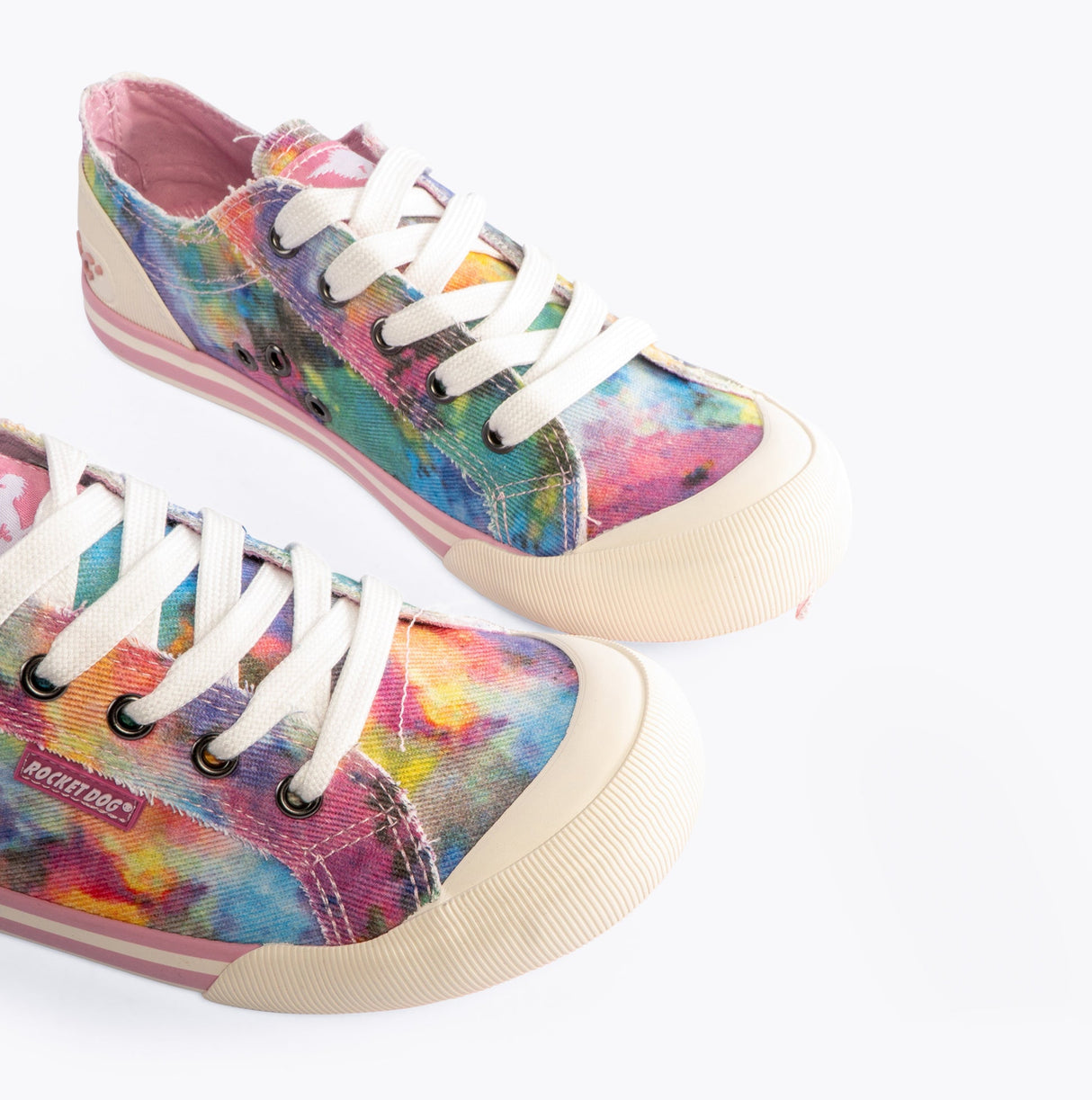 Rocket Dog JAZZIN CANDY TIE DYE Womens Trainers Pink Multi