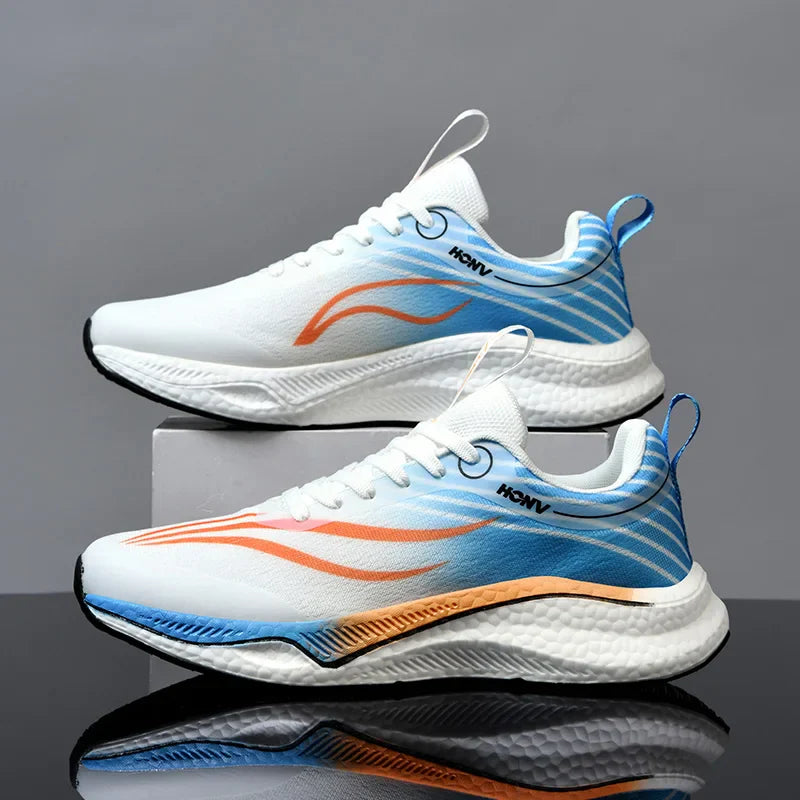 Sports Running Shoes for Men Marathon Air Cushion Breathable Ultralight Women Comfortable Athletic Nonskid Sneakers Gym Training