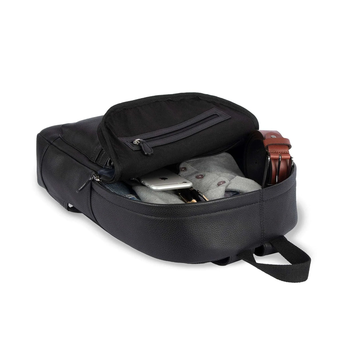 Silver Street London BOURNE Mens Leather Backpack Black