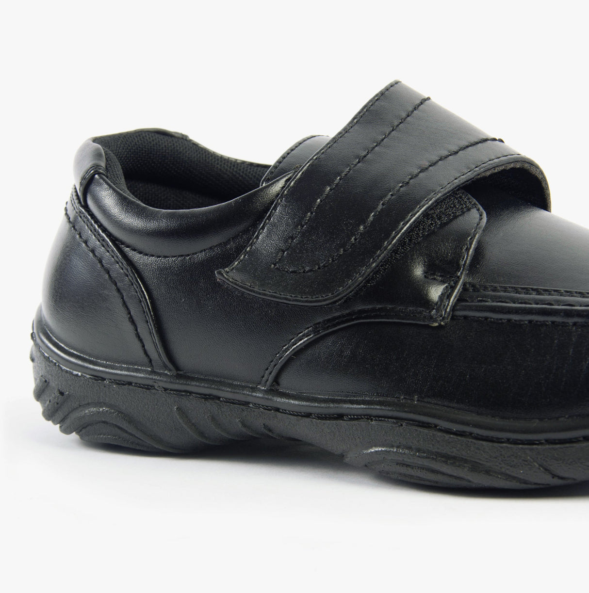 Scimitar KAIL Mens Faux Leather Velcro Bar Loafers Black