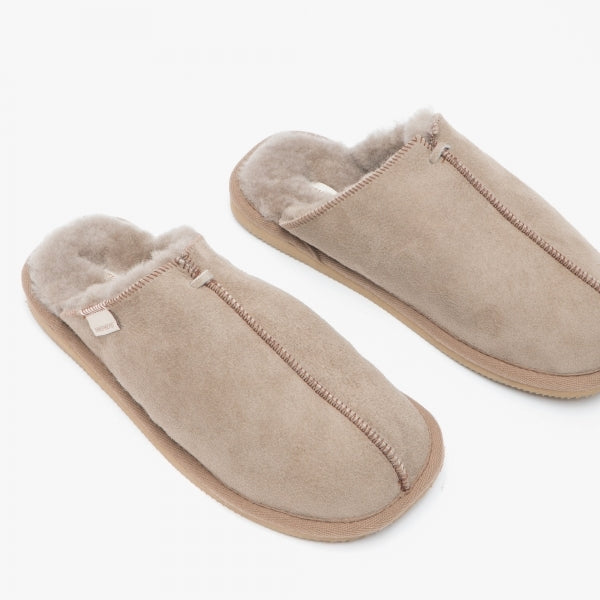Shepherd HUGO Mens Sheepskin Mules Stone