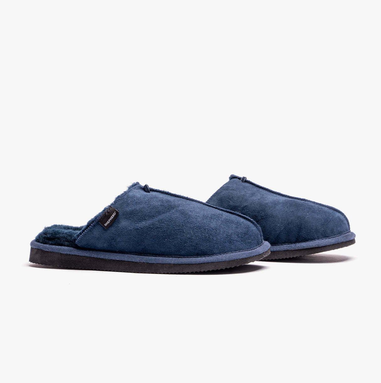 Shepherd HUGO Mens Sheepskin Mules Navy