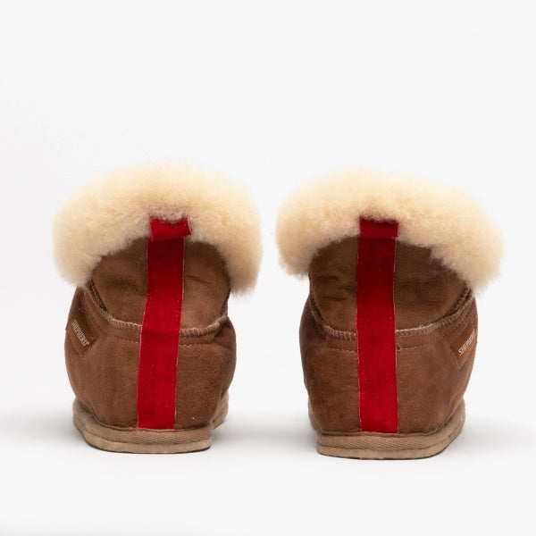 Shepherd BELLA Womens Sheepskin Slipper Boots Antique/Cognac