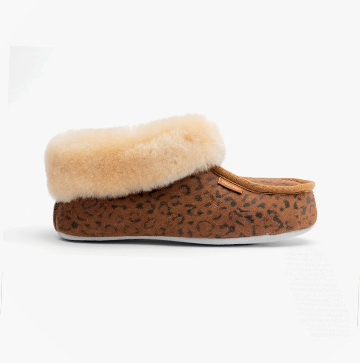 Shepherd MOA Womens Sheepskin Slipper Boots Chestnut/Leopard