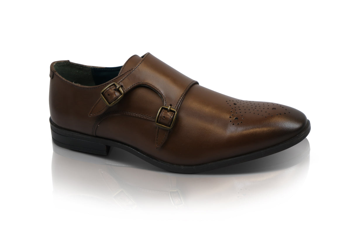 Silver Street London KRAMER Mens Monkstrap Shoes Brown