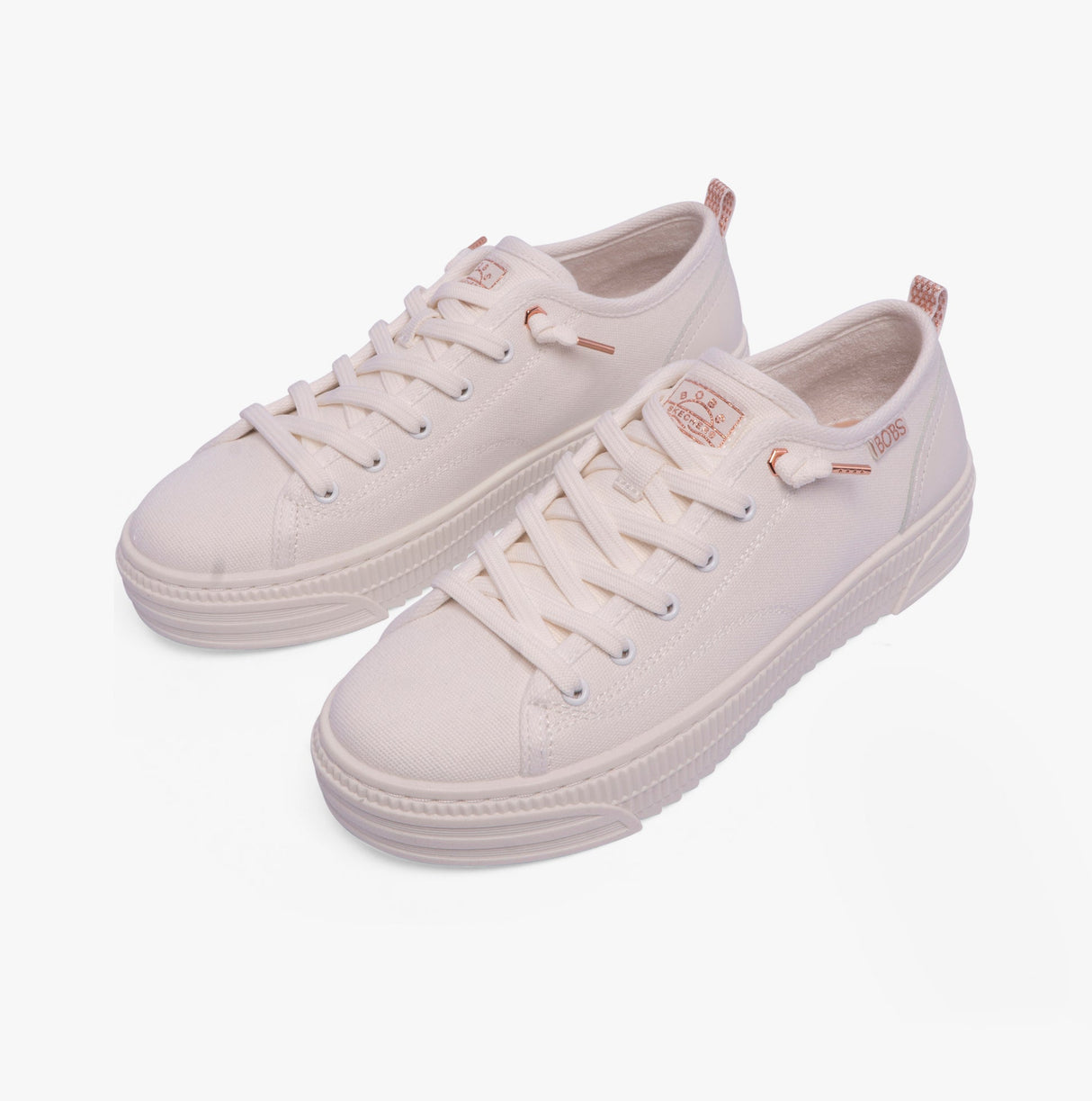 Skechers 114640/OFWT BOBS COPA Womens Canvas Trainers Off White