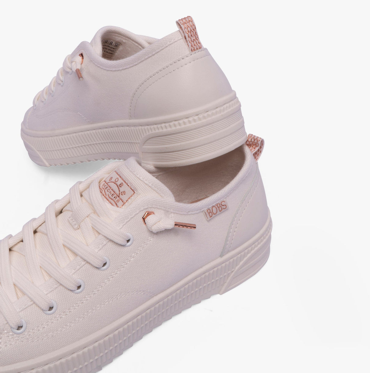 Skechers 114640/OFWT BOBS COPA Womens Canvas Trainers Off White