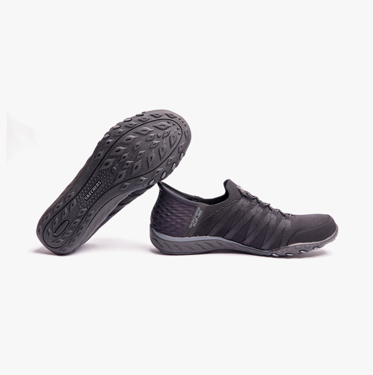 Skechers 100593/BBK BREATHE-EASY - ROLL-WITH-ME Womens Casual Shoes Black