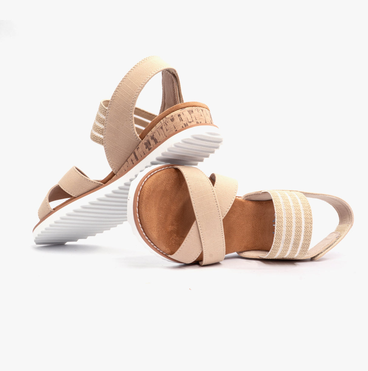 Skechers 114130/NAT BOBS DESERT KISS - SHORE ENOUGH Womens Sandals Natural/Purple