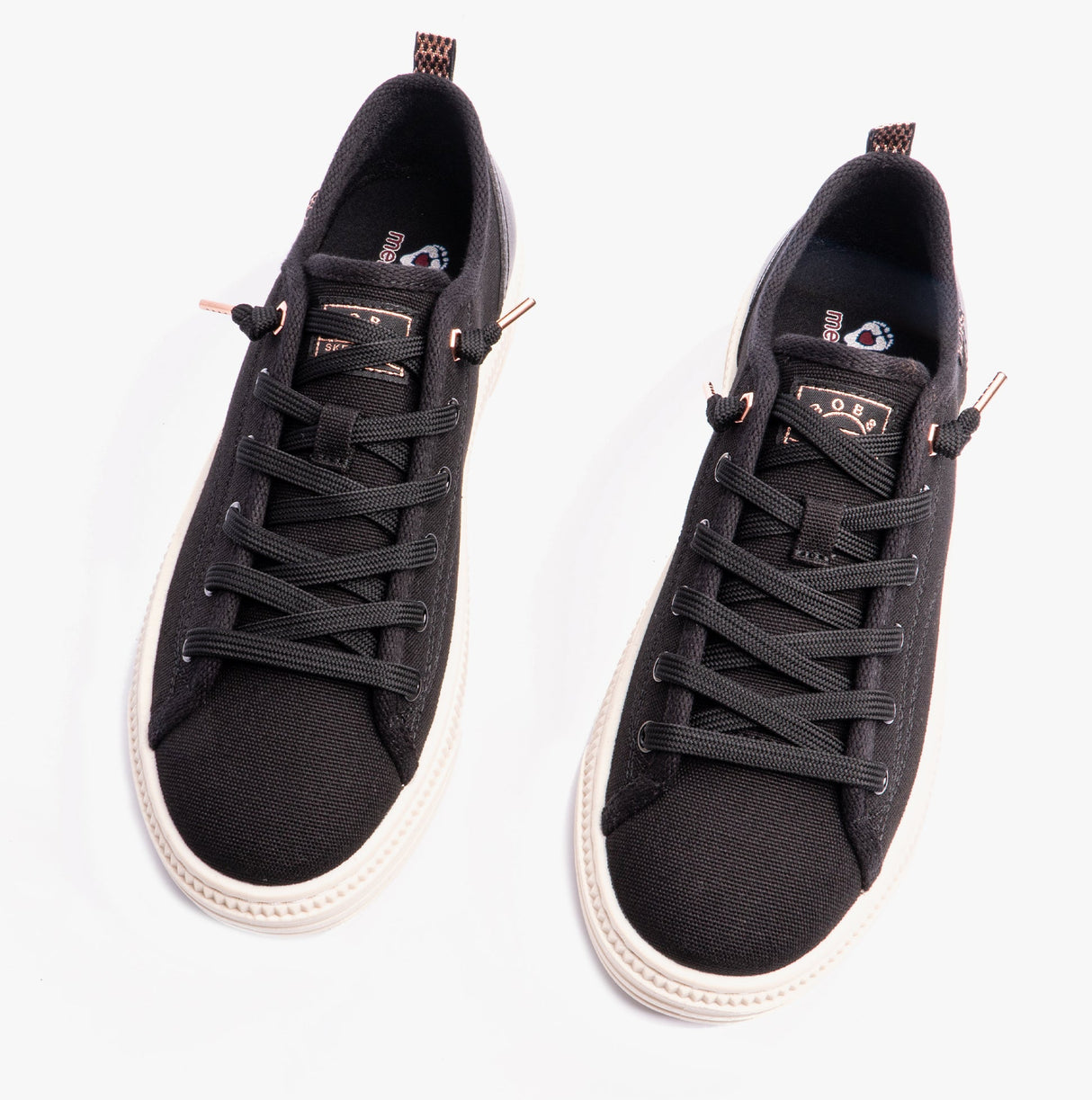 Skechers 114640/BLK BOBS COPA Womens Canvas Trainers Black