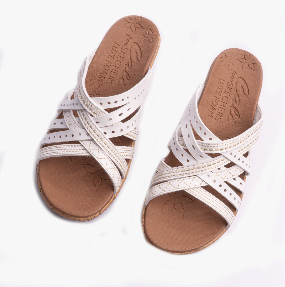 Skechers 119578/WHT BEVERLEE - HOT SPRING Womens Sandals White