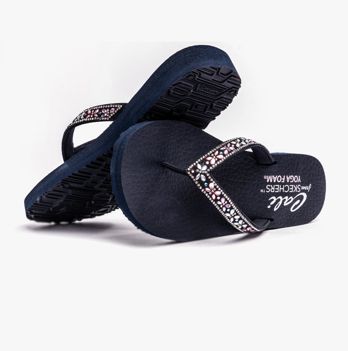 Skechers 119660/NVMT MEDITATION - BUTTERFLY GARDEN Womens Sandals Navy/Multi