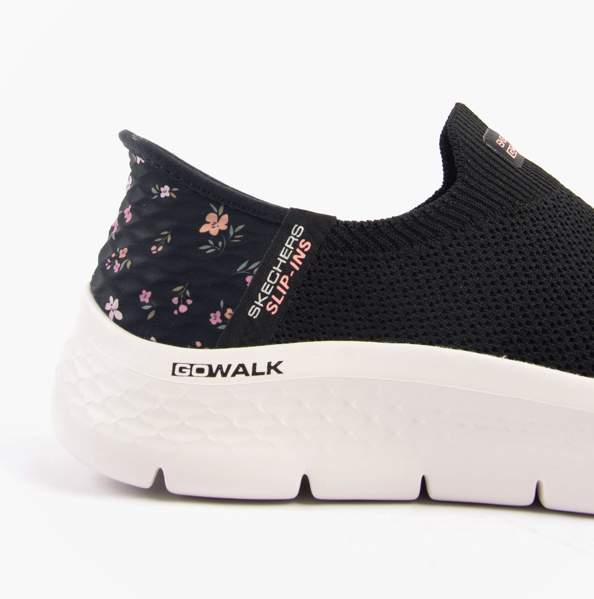 Skechers 124822/BKPK GO WALK FLEX - SUNSET ROSE Womens Trainers Black/Pink