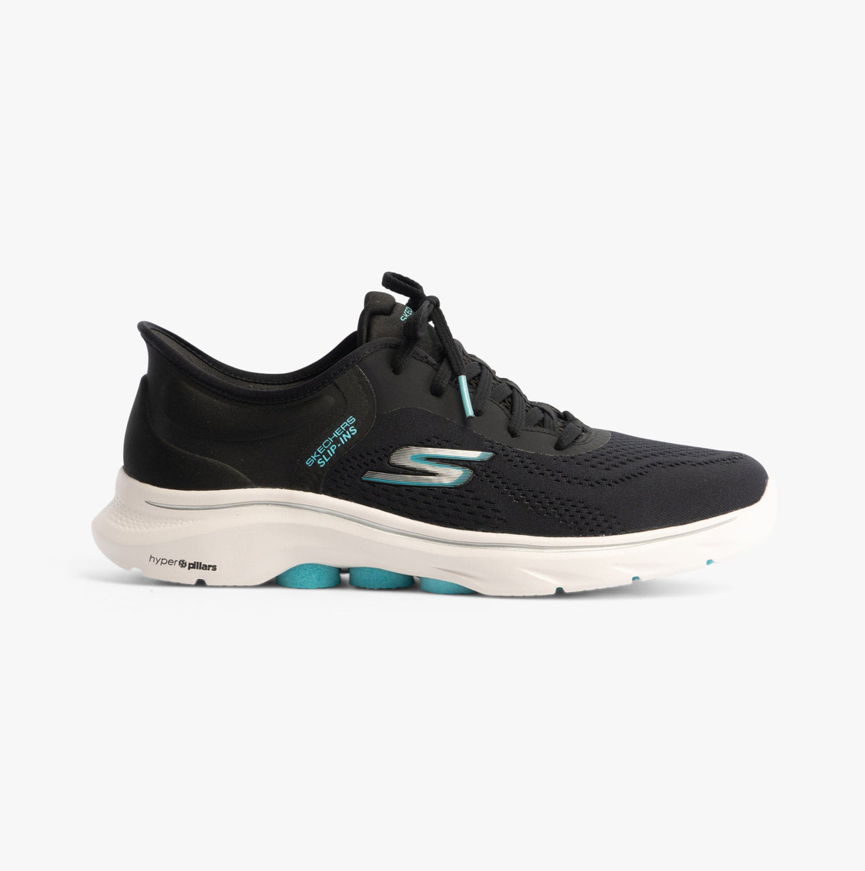 Skechers 125233/BKAQ GO WALK 7 - VALIN Womens Trainers Black/Aqua