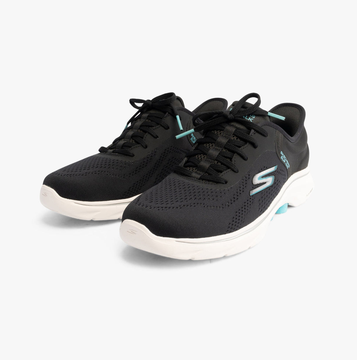 Skechers 125233/BKAQ GO WALK 7 - VALIN Womens Trainers Black/Aqua